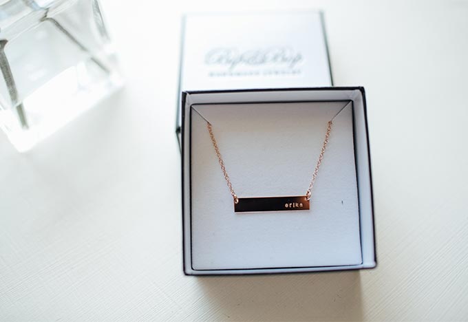 Stamped Skinny Jessica Necklace