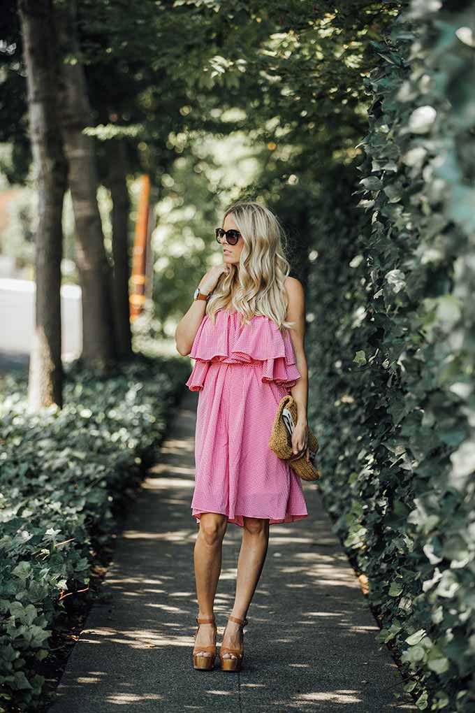 red gingham dress