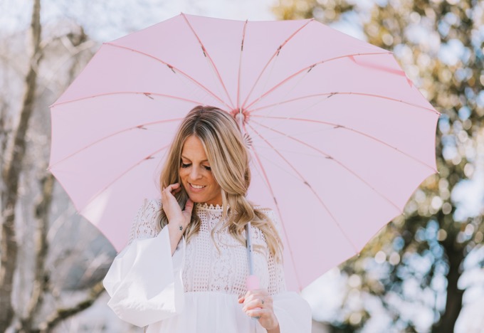 Edless rose dress and pink heart umbrella