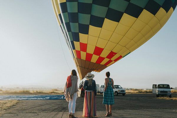 Hot Air Balloon Over Wine Country